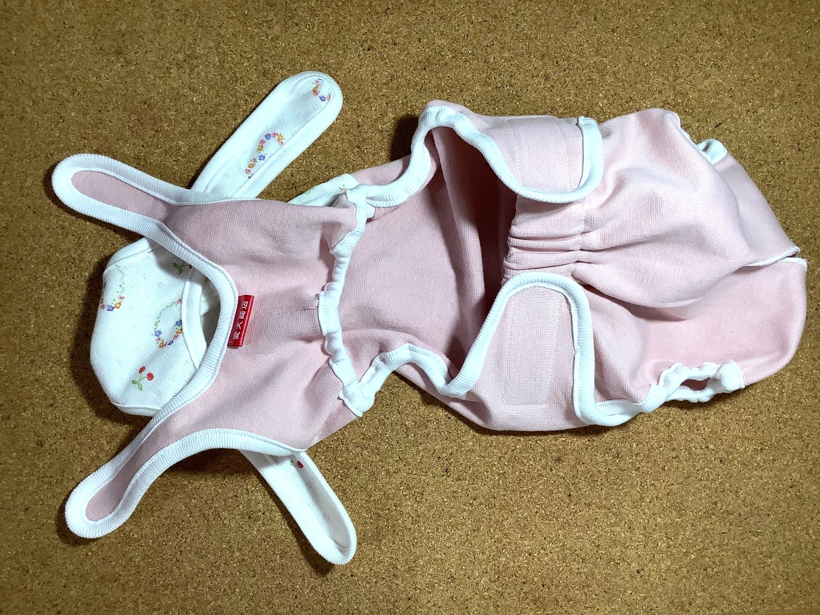 猫用ミニサイズ　ピンク×小花のハートリース柄　お試し♪♪